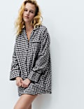 Pure Cotton Gingham Short Nightshirt