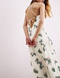 Satin Floral Long Chemise