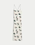 Satin Floral Long Chemise