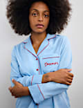Pure Cotton Sateen Slogan Pyjama Set