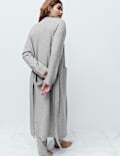 Knitted Longline Wrap with Cotton