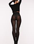 Doorschijnende panty met Cubaanse hak en achterzoom (20 denier)