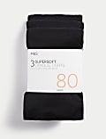 3pk 80 Denier Supersoft Opaque Tights