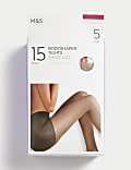 Lot de 5 paires de collants 15 deniers sculptants