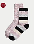 2pk Striped Max Warmth Thermal Boot Socks