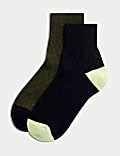 2pk Thermal Wool Blend Ankle High Socks