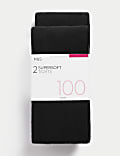 2pk 100 Denier Supersoft Opaque Tights
