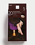 5pk 20 Denier Energising Shine Tights