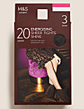 3pk 20 Denier Energising Sheer Tights