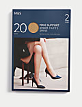 2pk 20 Denier Firm Support Sheer Tights
