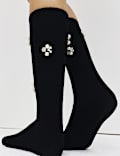Embellished Pearl Cluster Ankle High Socks