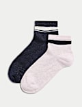 2pk Sumptuously Soft™ Sparkle Quarter Socks