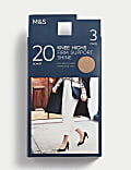 3pk 20 Denier Firm Support Knee Highs