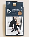 3pk Medium Support Knee High Tights