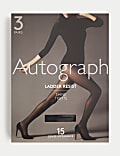 3pk 15 Denier Ladder Resist Tights