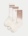 3pk Cotton Blend Ankle High Socks