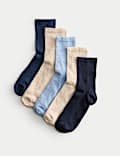 Pack de 5 pares de calcetines de algodón hasta el tobillo acanalados
