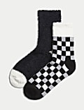 2pk Thermal Check Cosy Socks