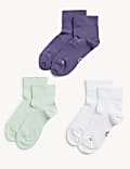 3pk Recycled Ankle High Socks