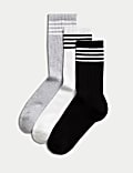 3pk Cotton Blend Ankle High Socks