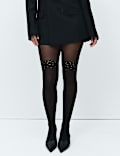 Embellished Opaque Mock Stockings