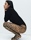 Animal Print Sheer Tights