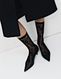 Fishnet Lace Ankle Highs