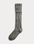 Chaussettes mi-bas thermiques en maille torsadée