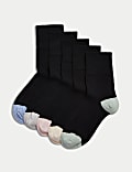 5pk Cotton Rich Soft Top Ankle High Socks