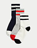 Lot de 3&nbsp;paires de chaussettes hauteur cheville en coton à rayures