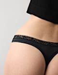 4 Pack Modal with Silk & Lace Thongs