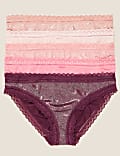 5er-Pack Mikrofaser-Bikinislips mit Spitze