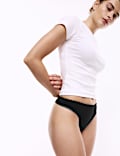 2pk Cotton Rich Ribbed Thongs