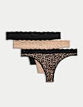 3pk Lace Trim Thongs