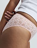 2pk Broderie High Leg Knickers