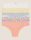 5pk Cotton Lycra® Brazilian Knickers