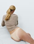 3 Pack Cotton Rich Ribbed Brazilian Knickers
