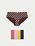 5pk Cotton Lycra® Daisy Print Low Rise Shorts