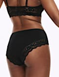 5pk Cotton & Lace High Waisted Brazilian Knickers