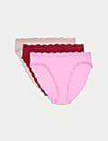 Set van 3 hooguitgesneden, katoenrijke slips