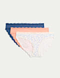 Lot de 3 culottes bikini en coton avec imprimé