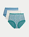 Pack de 3 braguitas altas de algodón
