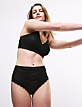 3pk Flexifit™ Lace High Waisted Brazilian Knickers