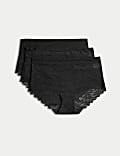 Lot de 3&nbsp;shortys Flexifit™ taille haute, ornés de dentelle