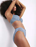 3pk Lace Trim High Leg Knickers