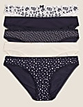 5pk Cotton Lycra® Printed Bikini Knickers