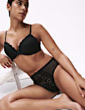 3pk Lace High Waisted High Leg Knickers