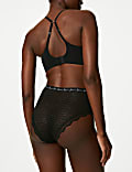 3pk Lace & Mesh High Waisted Brazilian Knickers