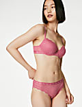 Set van 3 bikinislips met kant en gaasstof