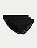 Body Soft™ – 3er-Pack Bikinislips mit Spitzenbesatz